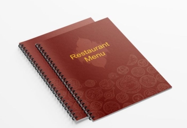 In menu đóng cuốn lò xo cho ngành F&B